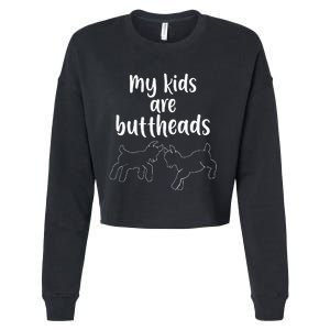 Are Buttheads Goat Mom Farmer Cropped Pullover Crew