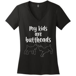 Are Buttheads Goat Mom Farmer Women's V-Neck T-Shirt