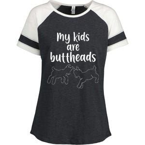 Are Buttheads Goat Mom Farmer Enza Ladies Jersey Colorblock Tee