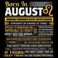 August Birthday Gifts Born In August Leo Tall T-Shirt