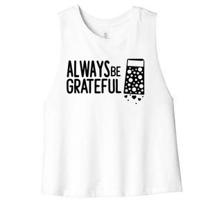 Always Be Grateful Funny Cheese Grater Joke Pun Cute Gift Women's Racerback Cropped Tank