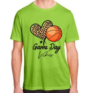 America Basketball Game Day Vibes Basketball Mom Leopard Adult ChromaSoft Performance T-Shirt