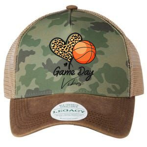 America Basketball Game Day Vibes Basketball Mom Leopard Legacy Tie Dye Trucker Hat