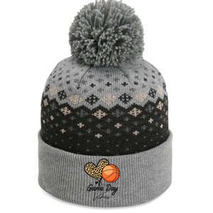 America Basketball Game Day Vibes Basketball Mom Leopard The Baniff Cuffed Pom Beanie