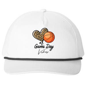 America Basketball Game Day Vibes Basketball Mom Leopard Snapback Five-Panel Rope Hat