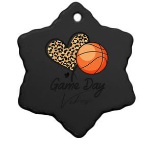 America Basketball Game Day Vibes Basketball Mom Leopard Ceramic Star Ornament