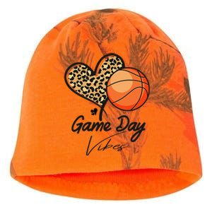 America Basketball Game Day Vibes Basketball Mom Leopard Kati - Camo Knit Beanie