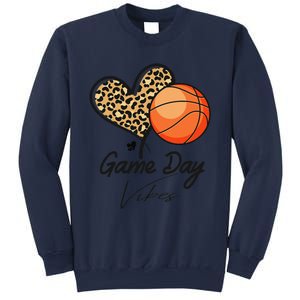 America Basketball Game Day Vibes Basketball Mom Leopard Sweatshirt