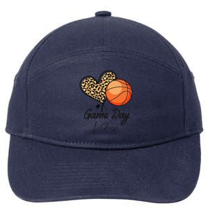 America Basketball Game Day Vibes Basketball Mom Leopard 7-Panel Snapback Hat