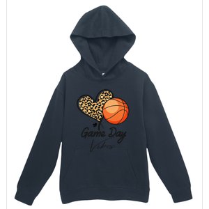 America Basketball Game Day Vibes Basketball Mom Leopard Urban Pullover Hoodie