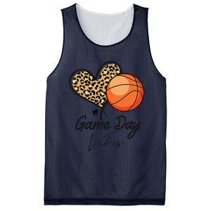 America Basketball Game Day Vibes Basketball Mom Leopard Mesh Reversible Basketball Jersey Tank