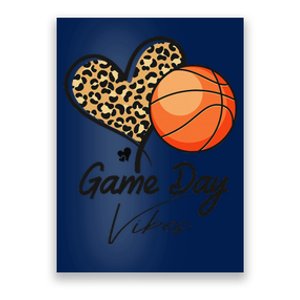 America Basketball Game Day Vibes Basketball Mom Leopard Poster