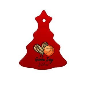 America Basketball Game Day Vibes Basketball Mom Leopard Ceramic Tree Ornament