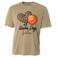 America Basketball Game Day Vibes Basketball Mom Leopard Cooling Performance Crew T-Shirt