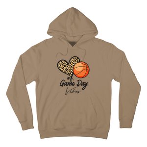 America Basketball Game Day Vibes Basketball Mom Leopard Hoodie