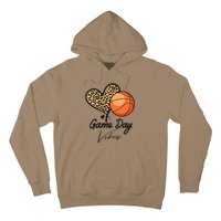 America Basketball Game Day Vibes Basketball Mom Leopard Hoodie