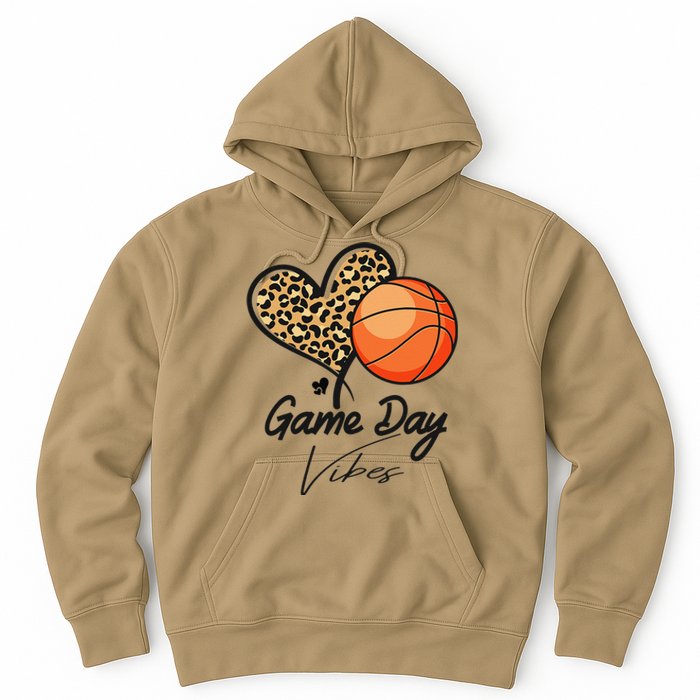 America Basketball Game Day Vibes Basketball Mom Leopard Hoodie