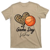 America Basketball Game Day Vibes Basketball Mom Leopard T-Shirt