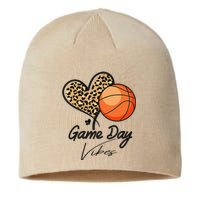 America Basketball Game Day Vibes Basketball Mom Leopard Sustainable Beanie