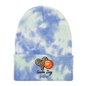 America Basketball Game Day Vibes Basketball Mom Leopard Tie Dye 12in Knit Beanie