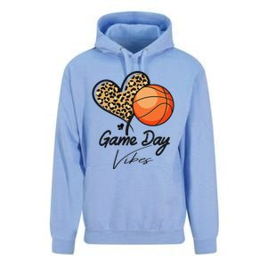 America Basketball Game Day Vibes Basketball Mom Leopard Unisex Surf Hoodie