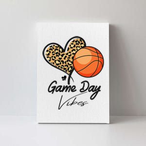 America Basketball Game Day Vibes Basketball Mom Leopard Canvas