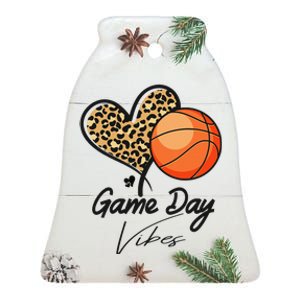 America Basketball Game Day Vibes Basketball Mom Leopard Ceramic Bell Ornament