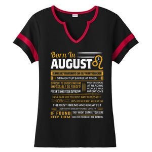 August Birthday Gifts Born In August Leo Ladies Halftime Notch Neck Tee