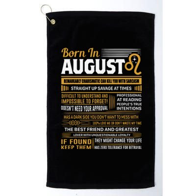 August Birthday Gifts Born In August Leo Platinum Collection Golf Towel