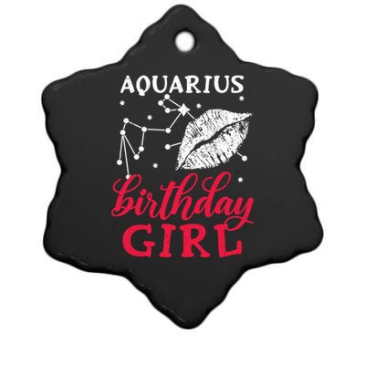 Aquarius Birthday Gift Ceramic Star Ornament