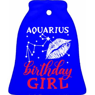 Aquarius Birthday Gift Ceramic Bell Ornament