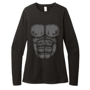 Abominable Bigfoot Gorilla Chest Halloween Gorilla Costume Cute Womens CVC Long Sleeve Shirt