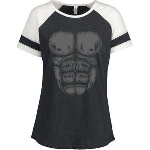 Abominable Bigfoot Gorilla Chest Halloween Gorilla Costume Cute Enza Ladies Jersey Colorblock Tee