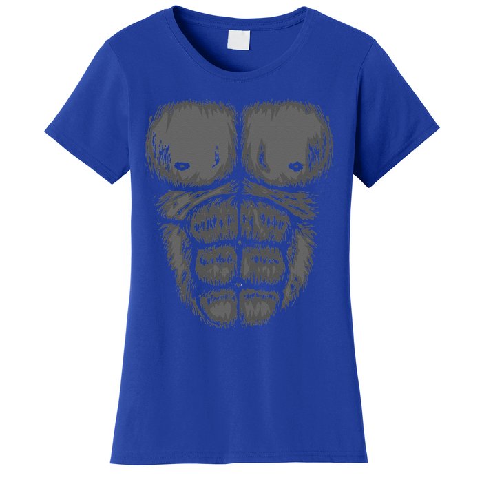 Abominable Bigfoot Gorilla Chest Halloween Gorilla Costume Cute Women's T-Shirt