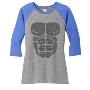 Abominable Bigfoot Gorilla Chest Halloween Gorilla Costume Cute Women's Tri-Blend 3/4-Sleeve Raglan Shirt