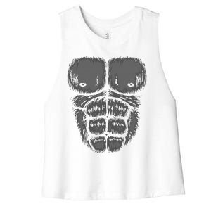 Abominable Bigfoot Gorilla Chest Halloween Gorilla Costume Cute Women's Racerback Cropped Tank