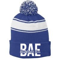 Aun Bae Gift Best Auntie Ever Gift Stripe Pom Pom Beanie