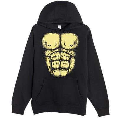 Abominable Bigfoot Gorilla Chest Halloween Gorilla Costume Day Premium Pullover Hoodie