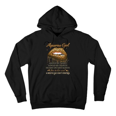 Aquarius Birthday Gifts Funny Leopard Sexy Lip Hoodie