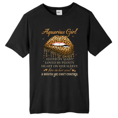 Aquarius Birthday Gifts Funny Leopard Sexy Lip Tall Fusion ChromaSoft Performance T-Shirt