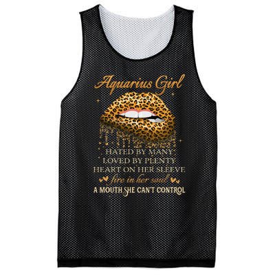 Aquarius Birthday Gifts Funny Leopard Sexy Lip Mesh Reversible Basketball Jersey Tank