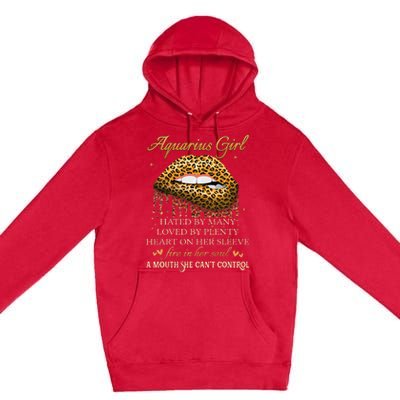 Aquarius Birthday Gifts Funny Leopard Sexy Lip Premium Pullover Hoodie