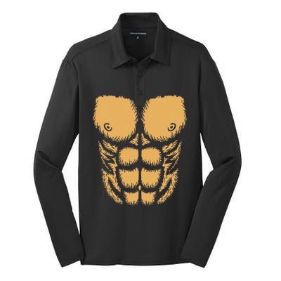 Abominable Bigfoot Gorilla Chest Halloween Gorilla Costume Funny Silk Touch Performance Long Sleeve Polo