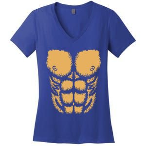 Abominable Bigfoot Gorilla Chest Halloween Gorilla Costume Funny Women's V-Neck T-Shirt