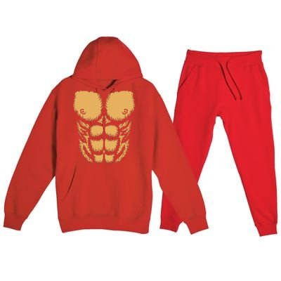 Abominable Bigfoot Gorilla Chest Halloween Gorilla Costume Funny Premium Hooded Sweatsuit Set