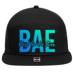 Aun Bae Gift Best Auntie Ever Cute Gift 7 Panel Mesh Trucker Snapback Hat