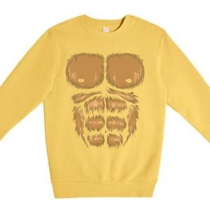 Abominable Bigfoot Gorilla Chest Halloween Gorilla Costume Gift Premium Crewneck Sweatshirt