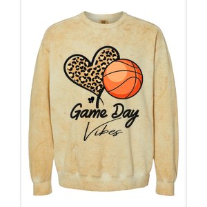 America Basketball Game Day Vibes Basketball Mom Leopard Colorblast Crewneck Sweatshirt