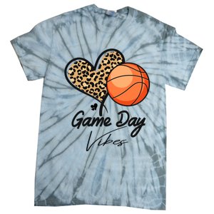 America Basketball Game Day Vibes Basketball Mom Leopard Tie-Dye T-Shirt