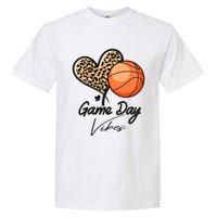 America Basketball Game Day Vibes Basketball Mom Leopard Garment-Dyed Heavyweight T-Shirt